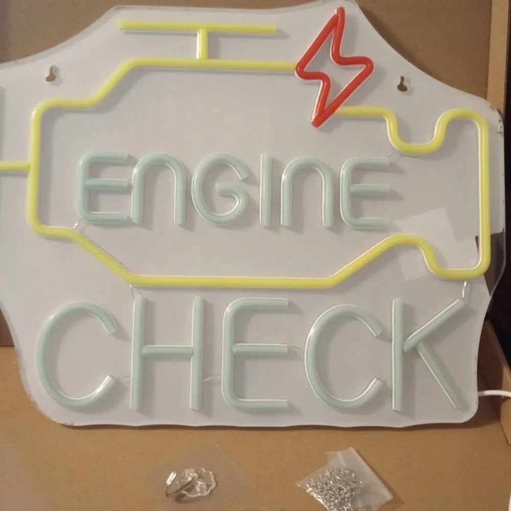 Neon Check Engine Sign - Picture 2 of 4